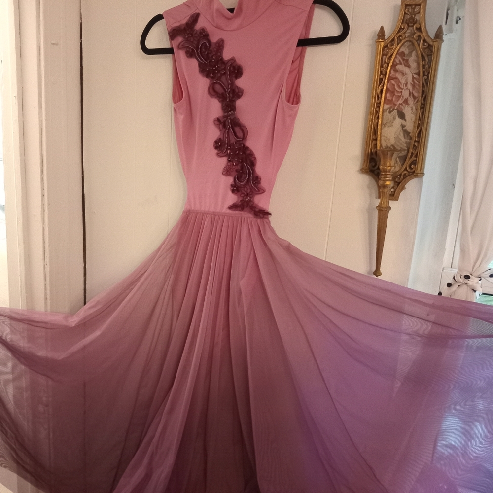 Elegant Sexy Mesh Pink Sleeveless Dress